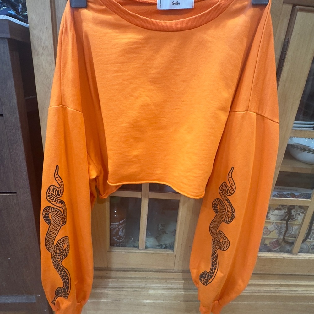 Adika Bright Orange crop Sweatshirt size S